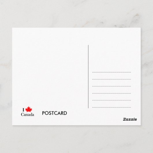 IK HOOP VAN CANADA POSTKAART (Achterkant)