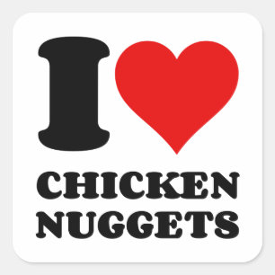 IK HOOP VAN CHICKEN NUGGGETS VIERKANTE STICKER