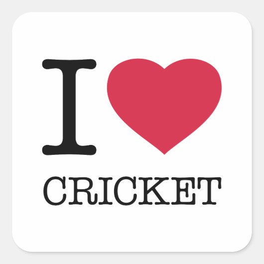 IK HOOP VAN CRICKET VIERKANTE STICKER (Voorkant)