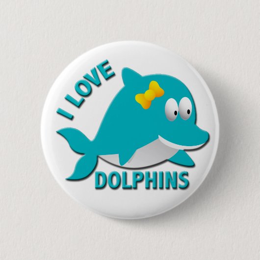 IK HOOP VAN DOLPHINS RONDE BUTTON 5,7 CM (Voorkant)