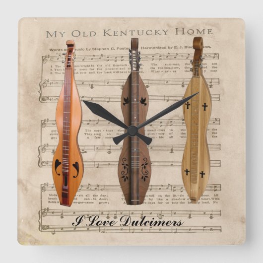 IK HOOP VAN DULCIMERS VIERKANTE KLOK (Voorkant)