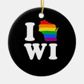 IK HOOP VAN GAY WISCONSIN - WITTE -.png Keramisch Ornament (Voorkant)