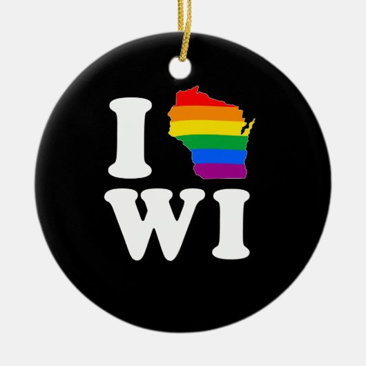 IK HOOP VAN GAY WISCONSIN - WITTE -.png Keramisch Ornament (Voorkant)