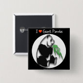 IK HOOP VAN GIANT PANDAS VIERKANTE BUTTON 5,1 CM (Voorkant /achterkant)