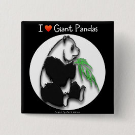 IK HOOP VAN GIANT PANDAS VIERKANTE BUTTON 5,1 CM