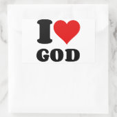 IK HOOP VAN GOD RECHTHOEKIGE STICKER (Tas)