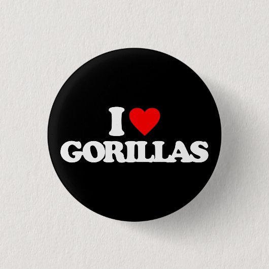 IK HOOP VAN GORILLAS RONDE BUTTON 3,2 CM (Voorkant)