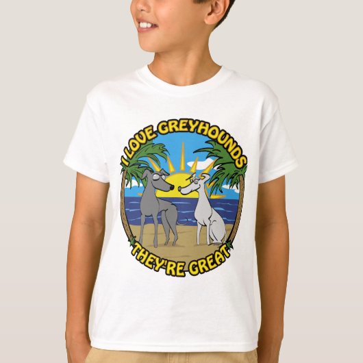 IK HOOP VAN GREYHOUNDS DAT ZE GROOT ZIJN T-SHIRT (Voorkant)
