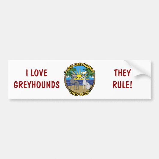 IK HOOP VAN GREYHOUNDS DIE ZE REGEL BUMPERSTICKER (Voorkant)