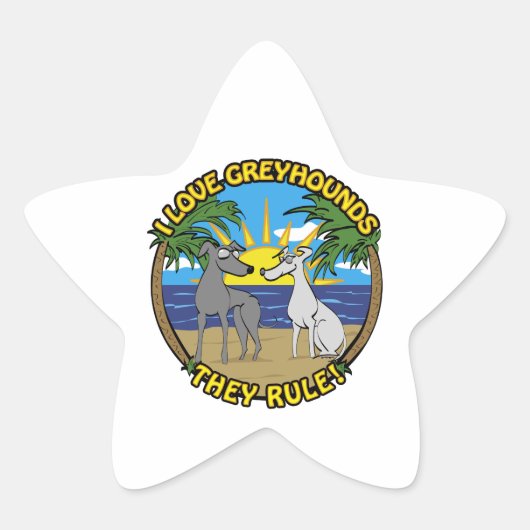 IK HOOP VAN GREYHOUNDS DIE ZE REGEL STER STICKER (Voorkant)