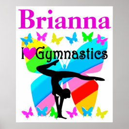 IK HOOP VAN GYMNASTICS PERSONALISEERD BUTTERFLES P POSTER