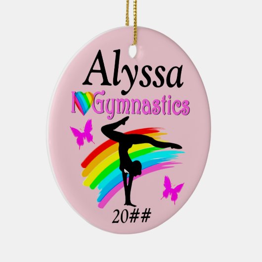 IK HOOP VAN GYMNASTICS PINK PERSONALISEERD ORNAMEN KERAMISCH ORNAMENT (Rechts)