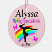 IK HOOP VAN GYMNASTICS PINK PERSONALISEERD ORNAMEN KERAMISCH ORNAMENT (Links)