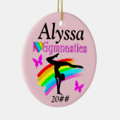 IK HOOP VAN GYMNASTICS PINK PERSONALISEERD ORNAMEN KERAMISCH ORNAMENT (Rechts)