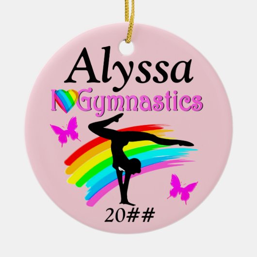 IK HOOP VAN GYMNASTICS PINK PERSONALISEERD ORNAMEN KERAMISCH ORNAMENT (Voorkant)