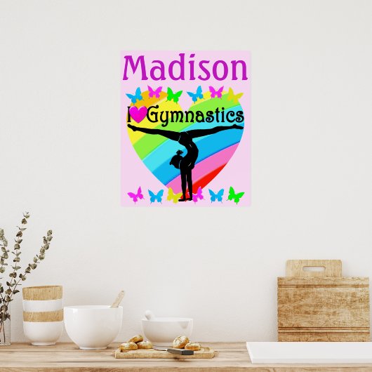 IK HOOP VAN GYMNASTISCH PERSONALISEERD POSTER (Keuken)