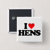 IK HOOP VAN HENS VIERKANTE BUTTON 5,1 CM (Voorkant /achterkant)