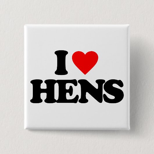 IK HOOP VAN HENS VIERKANTE BUTTON 5,1 CM (Voorkant)
