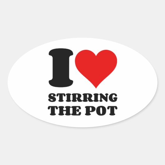 IK HOOP VAN HET STIREREN VAN DE POT OVALE STICKER (Voorkant)