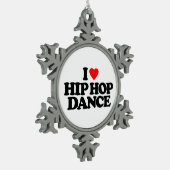 IK HOOP VAN HIP HOP DANCE TIN SNEEUWVLOK ORNAMENT (Links)