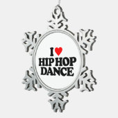 IK HOOP VAN HIP HOP DANCE TIN SNEEUWVLOK ORNAMENT (Rechts)