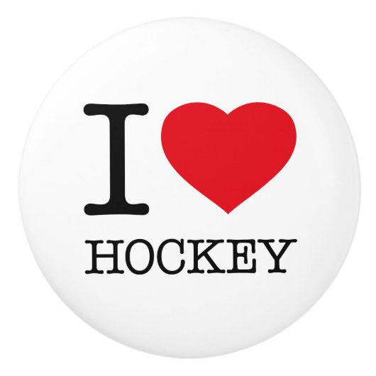 IK HOOP VAN HOCKEY KERAMISCHE KNOP (Voorkant)