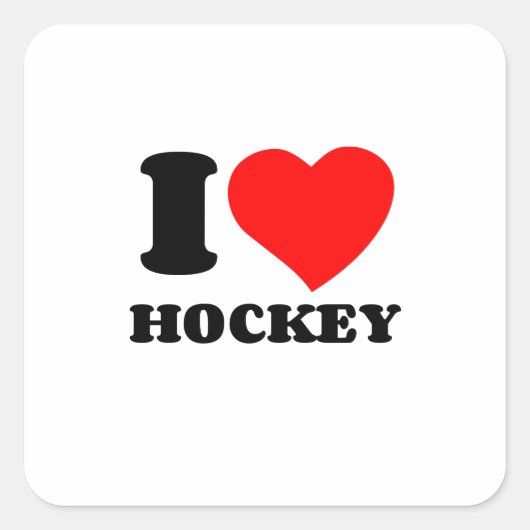 IK HOOP VAN HOCKEY VIERKANTE STICKER (Voorkant)