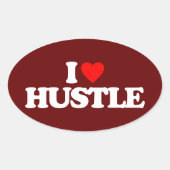 IK HOOP VAN HUSTLE OVALE STICKER (Voorkant)