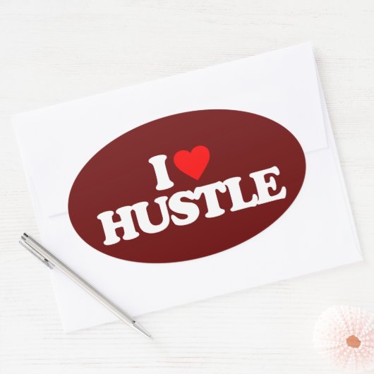 IK HOOP VAN HUSTLE OVALE STICKER (Envelop)