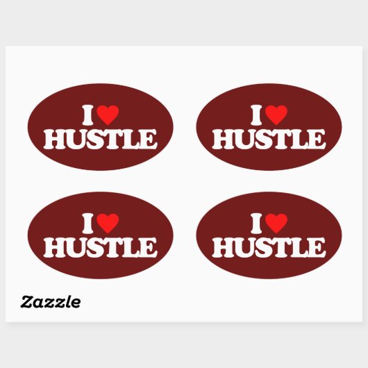 IK HOOP VAN HUSTLE OVALE STICKER (Vel)