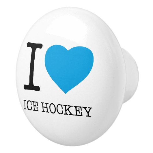 IK HOOP VAN ICE HOCKEY KERAMISCHE KNOP (Rechts)