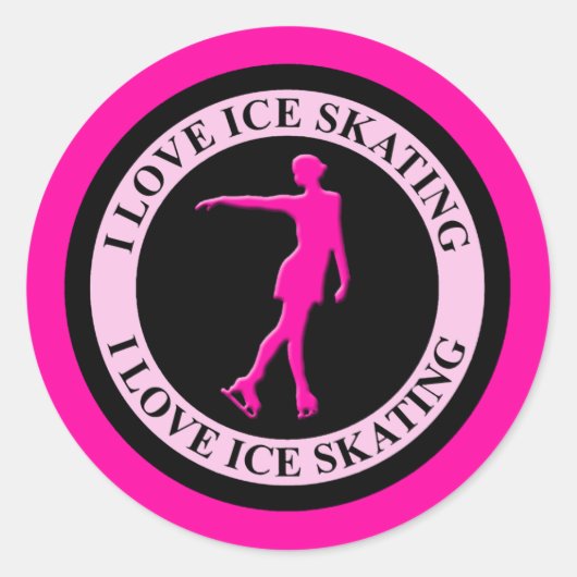 IK HOOP VAN ICE SKING RONDE STICKER (Voorkant)