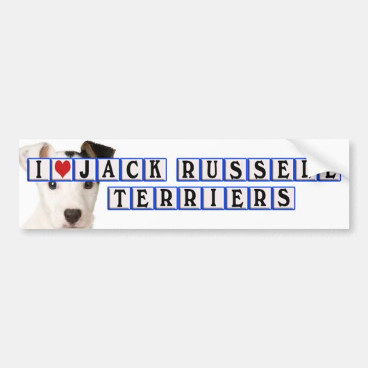 IK HOOP VAN JACK RUSSELL TERRIERS - BLOKKEN BUMPERSTICKER (Voorkant)