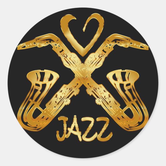 IK HOOP VAN JAZZ RONDE STICKER (Voorkant)