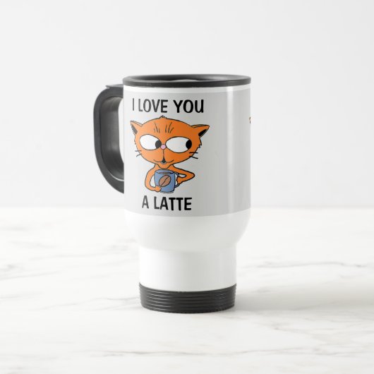 IK HOOP VAN JE EEN LATTE Funny Coffee Pun Reisbeker (Voorkant links)