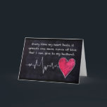 "IK HOOP VAN JE" HUSBAND ELKE DAG KAART<br><div class="desc">"IK HOOR VAN JE" EN "IK MIST JE VEEL" EN "ELKE DAG". DEZE KAART KAN VOOR "OM HET EVEN WELKE VOORZIENING"ZIJN EN "OM HET EVEN WELKE DAG VAN HET JAAR"MAAKT HET "UW EIGEN" EN DANK U VOOR OPSLAG TEGEN 1 VAN MIJN 8 OPSLAGEN VANDAAG:)</div>