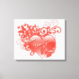 IK HOOP VAN JE IN RODE HART CANVAS AFDRUK