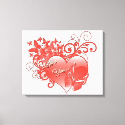IK HOOP VAN JE IN RODE HART CANVAS AFDRUK (Voorkant)
