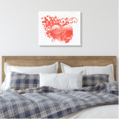 IK HOOP VAN JE IN RODE HART CANVAS AFDRUK (Insitu (Slaapkamer))