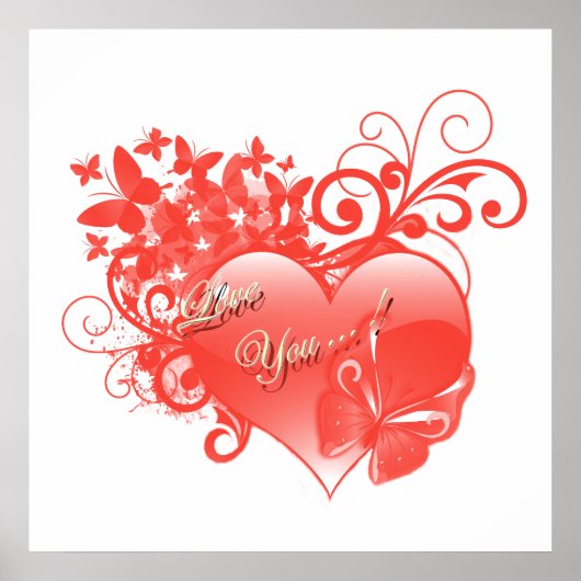 IK HOOP VAN JE IN RODE HART POSTER (Voorkant)