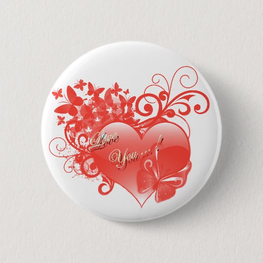 IK HOOP VAN JE IN RODE HART RONDE BUTTON 5,7 CM (Voorkant)