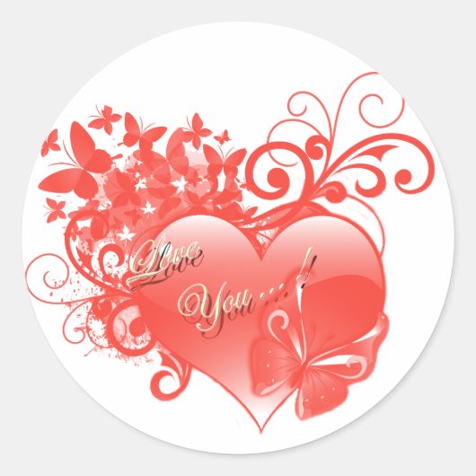 IK HOOP VAN JE IN RODE HART RONDE STICKER (Voorkant)