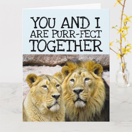 IK HOOP VAN JE LION KUPLE ROMANTIC BIG KAARTEN (Gele Bloem)