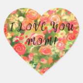 IK HOOP VAN JE MOM, Floral Hart Sticker (Voorkant)