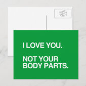 IK HOOP VAN JE NIET VAN JE LICHAAMDELEN BRIEFKAART (Voorkant / Achterkant)