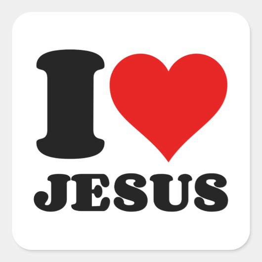 IK HOOP VAN JESUS VIERKANTE STICKER (Voorkant)