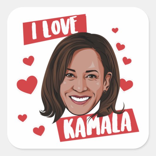 IK HOOP VAN KAMALA VIERKANTE STICKER (Voorkant)