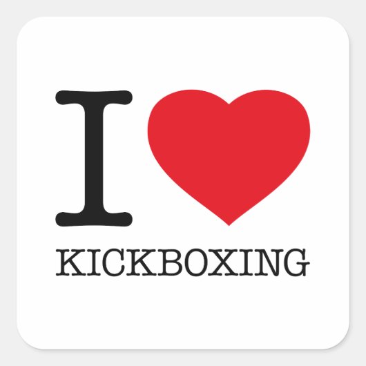 IK HOOP VAN KICKBOXING VIERKANTE STICKER (Voorkant)