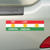 IK HOOP VAN KURDISTAN EN VRIJE KURDISTAN FLAG BUMPERSTICKER (Op auto)