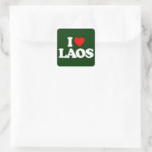 IK HOOP VAN LAOS VIERKANTE STICKER (Tas)